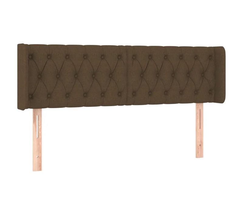 Tête De Lit À LED Marron Foncé 147x16x78/88 Cm Tissu