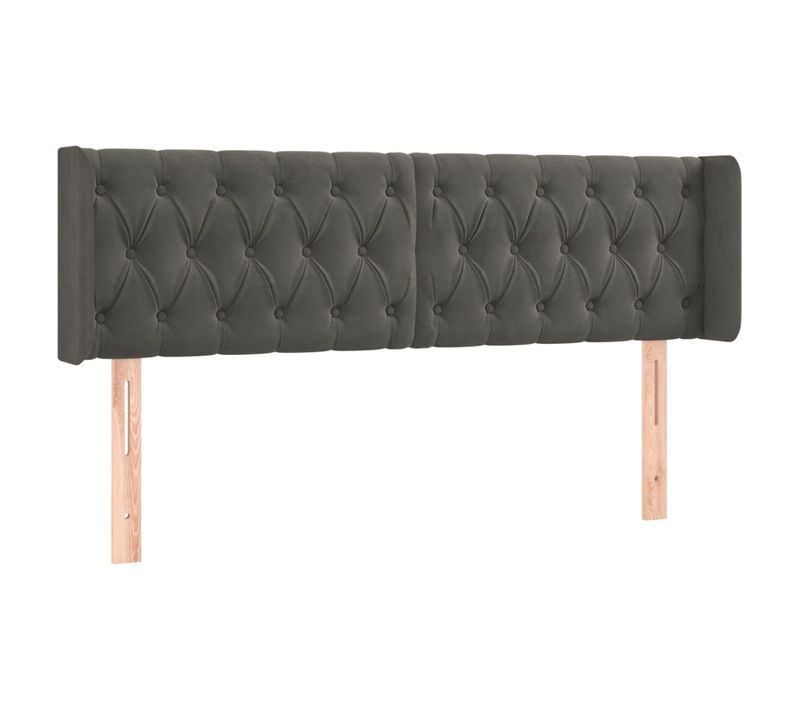 Tête De Lit À LED Gris Foncé 147x16x78/88 Cm Velours