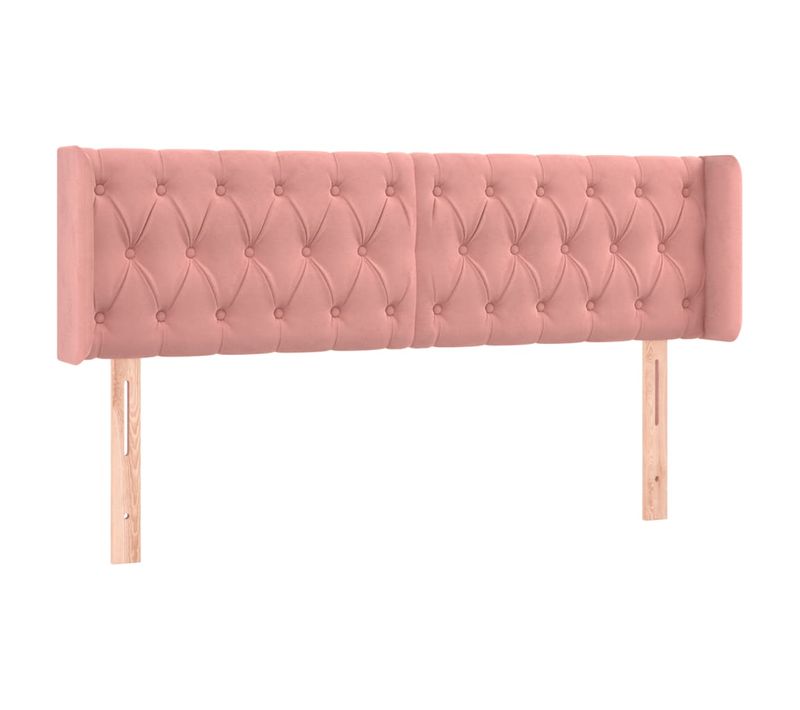 Tête De Lit À LED Rose 147x16x78/88 Cm Velours