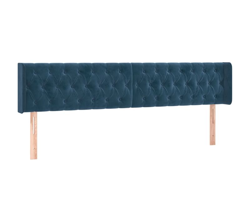 Tête De Lit À LED Bleu Foncé 183x16x78/88 Cm Velours