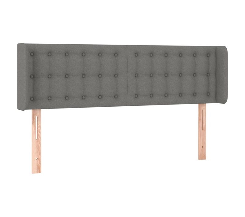 Tête De Lit À LED Gris Foncé 147x16x78/88 Cm Tissu