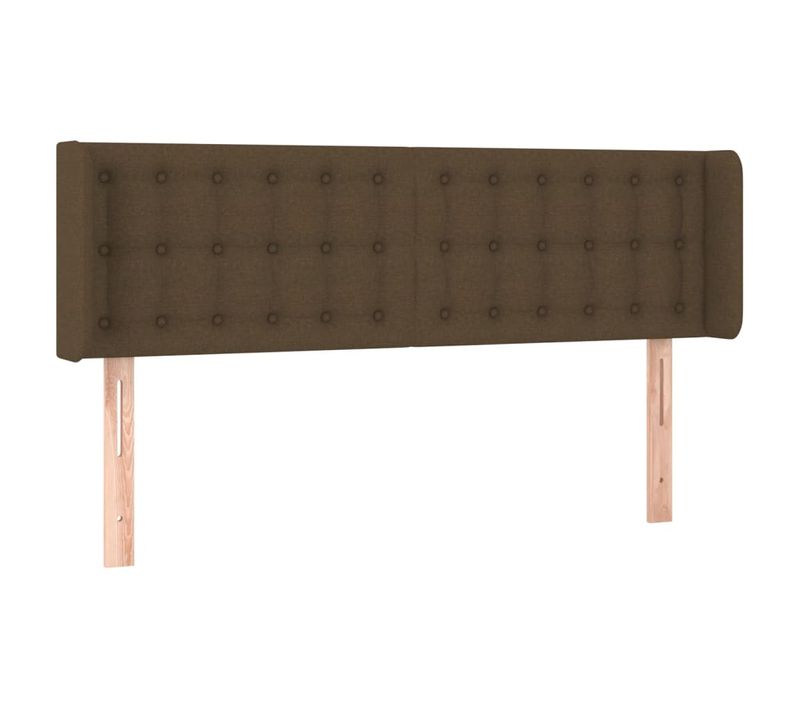 Tête De Lit À LED Marron Foncé 147x16x78/88 Cm Tissu