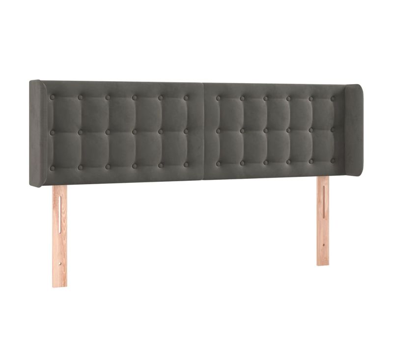 Tête De Lit À LED Gris Foncé 147x16x78/88 Cm Velours