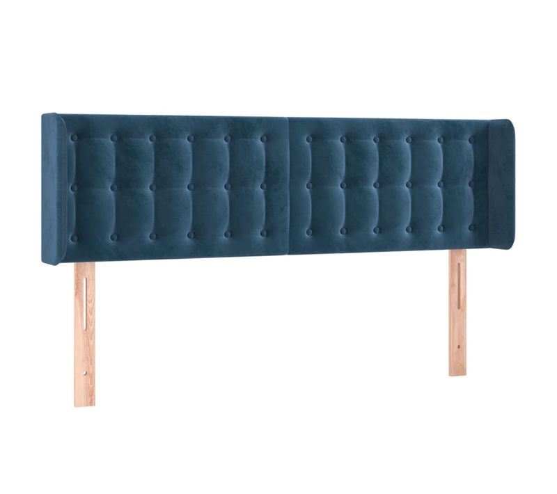 Tête De Lit À LED Bleu Foncé 147x16x78/88 Cm Velours