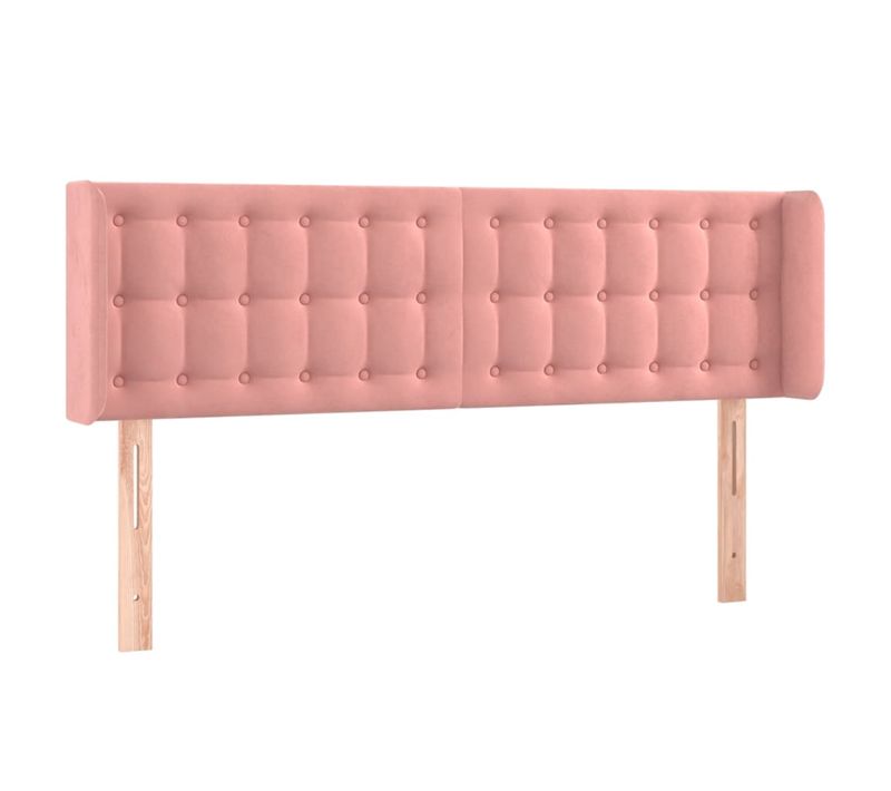 Tête De Lit À LED Rose 147x16x78/88 Cm Velours