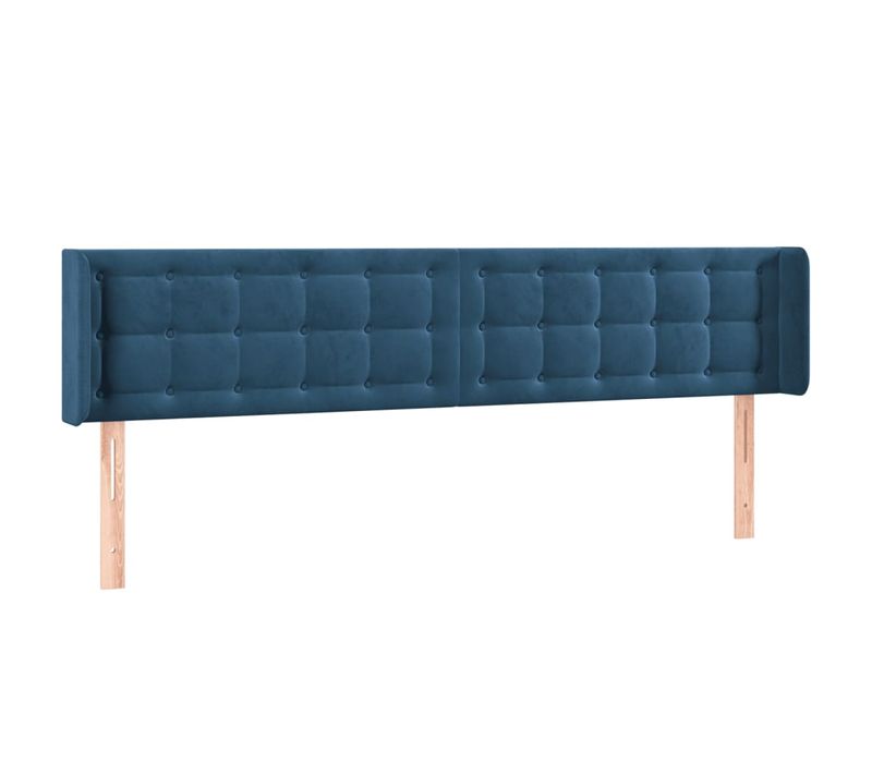 Tête De Lit À LED Bleu Foncé 163x16x78/88 Cm Velours