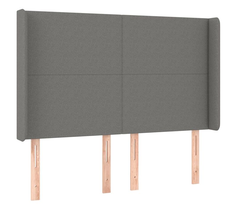 Tête De Lit À LED Gris Foncé 147x16x118/128 Cm Tissu