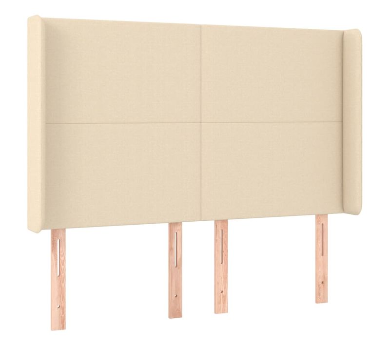 Tête De Lit À LED Crème 147x16x118/128 Cm Tissu