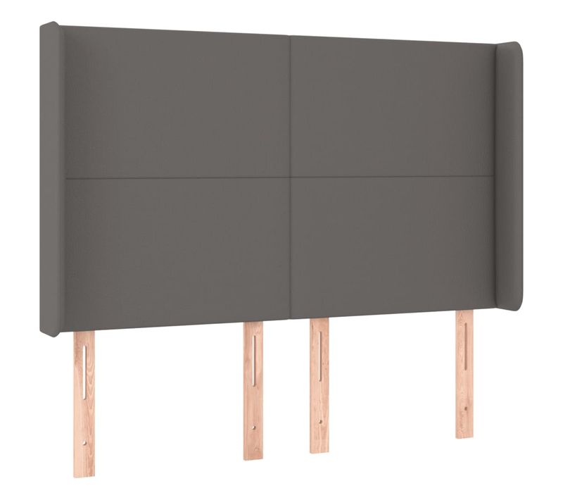 Tête De Lit À LED Gris 147x16x118/128 Cm Simili