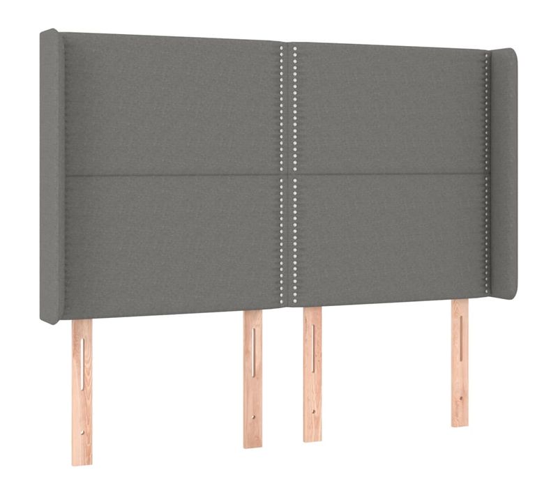 Tête De Lit À LED Gris Foncé 147x16x118/128 Cm Tissu