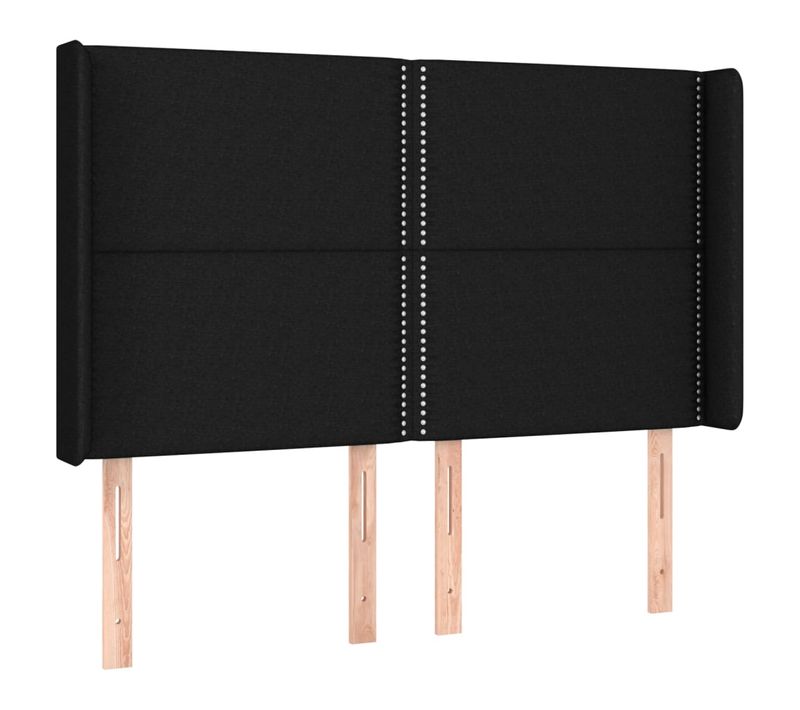 Tête De Lit À LED Noir 147x16x118/128 Cm Tissu