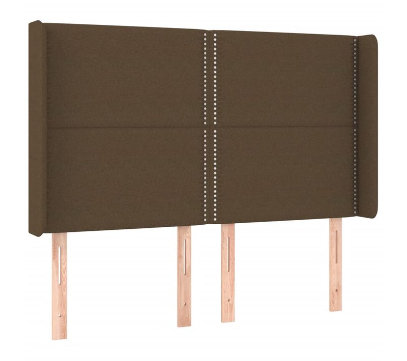 Tête De Lit À LED Marron Foncé 147x16x118/128 Cm Tissu