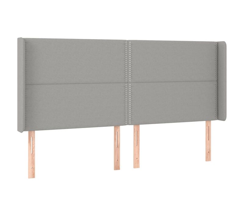 Tête De Lit À LED Gris Clair 183x16x118/128 Cm Tissu
