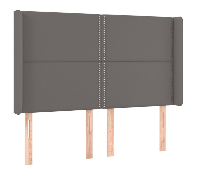 Tête De Lit À LED Gris 147x16x118/128 Cm Simili