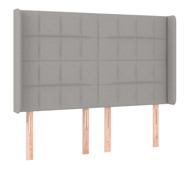 Tête De Lit À LED Gris Clair 147x16x118/128 Cm Tissu