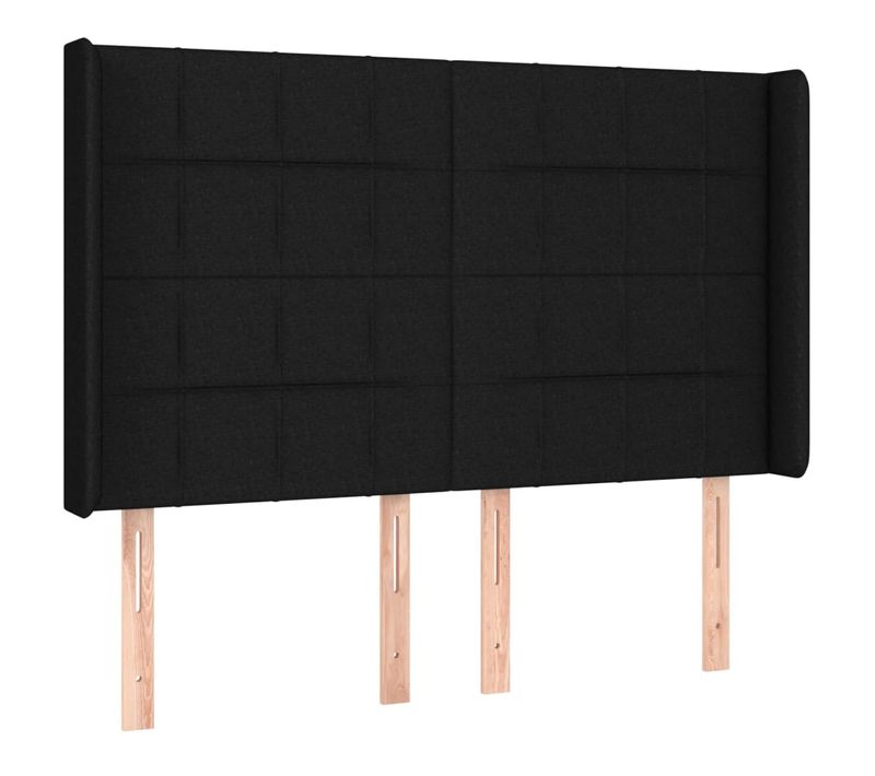 Tête De Lit À LED Noir 147x16x118/128 Cm Tissu