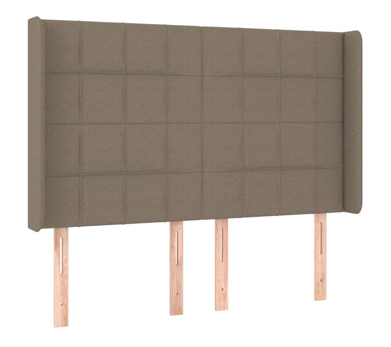 Tête De Lit À LED Taupe 147x16x118/128 Cm Tissu