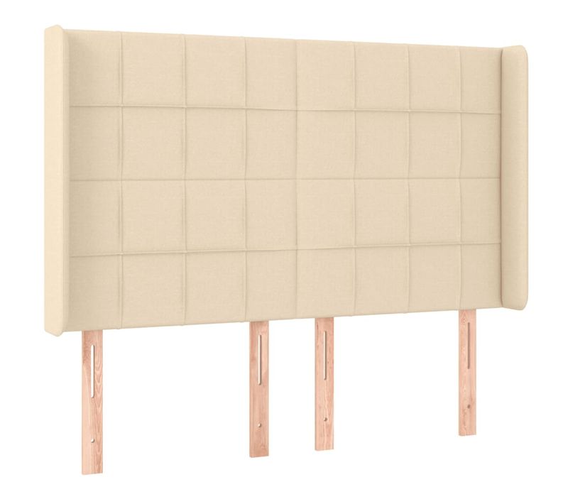 Tête De Lit À LED Crème 147x16x118/128 Cm Tissu
