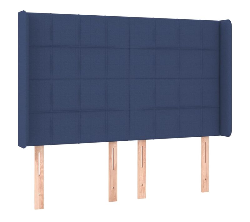 Tête De Lit À LED Bleu 147x16x118/128 Cm Tissu