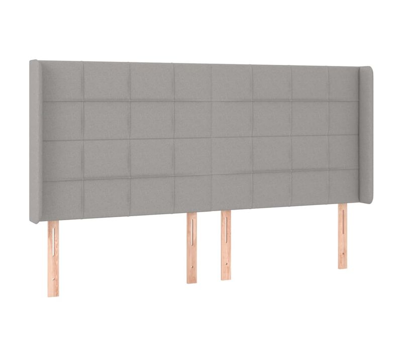 Tête De Lit À LED Gris Clair 183x16x118/128 Cm Tissu