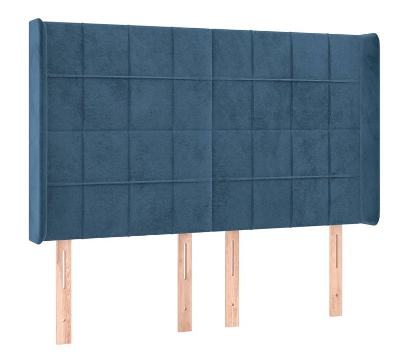 Tête De Lit À LED Bleu Foncé 147x16x118/128 Cm Velours