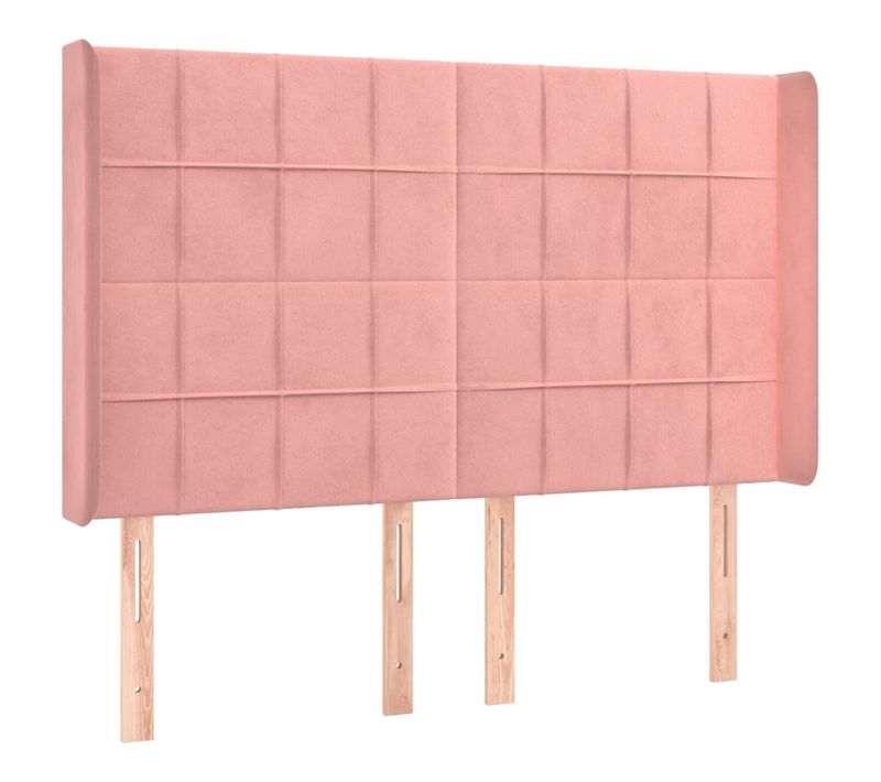 Tête De Lit À LED Rose 147x16x118/128 Cm Velours
