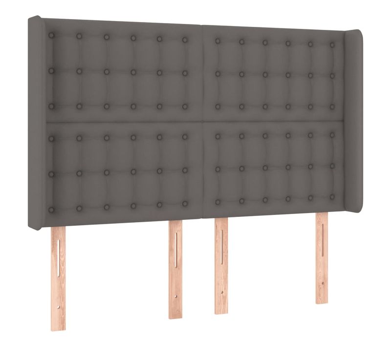 Tête De Lit À LED Gris 147x16x118/128 Cm Simili