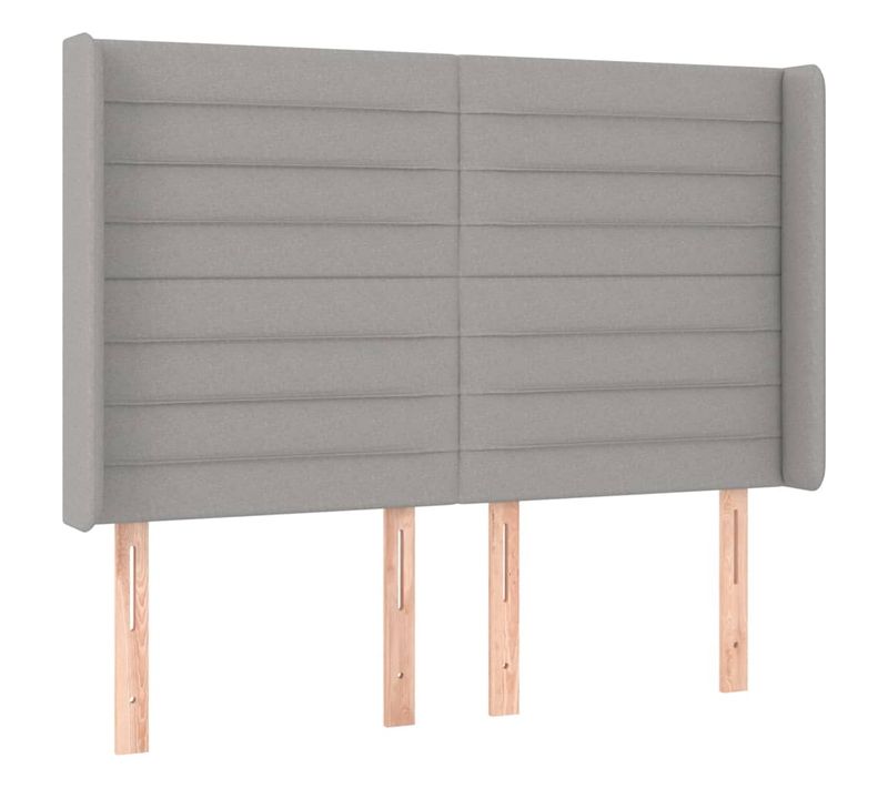 Tête De Lit À LED Gris Clair 147x16x118/128 Cm Tissu