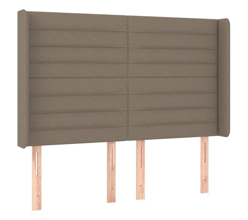 Tête De Lit À LED Taupe 147x16x118/128 Cm Tissu