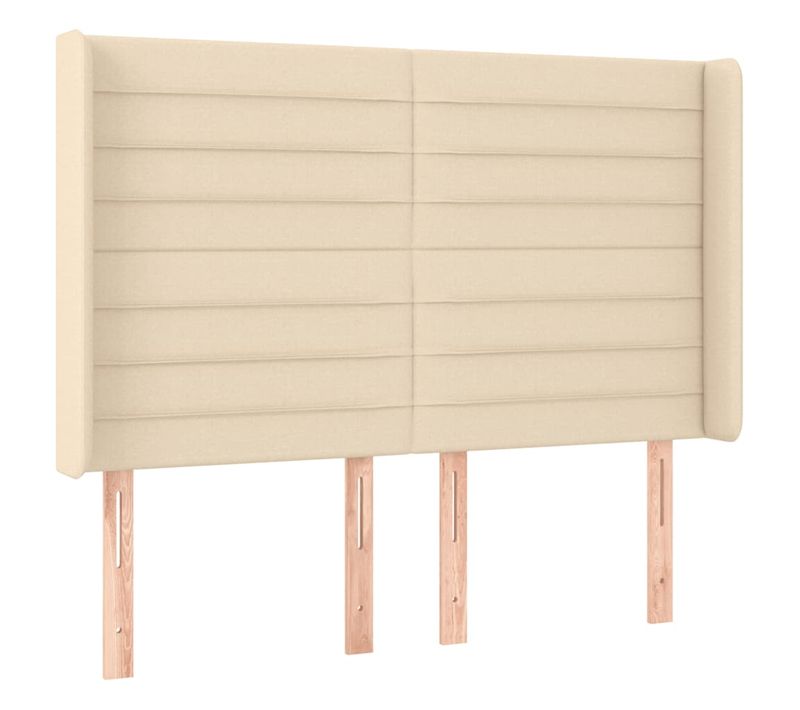 Tête De Lit À LED Crème 147x16x118/128 Cm Tissu