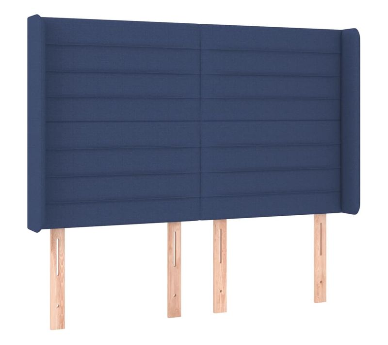 Tête De Lit À LED Bleu 147x16x118/128 Cm Tissu