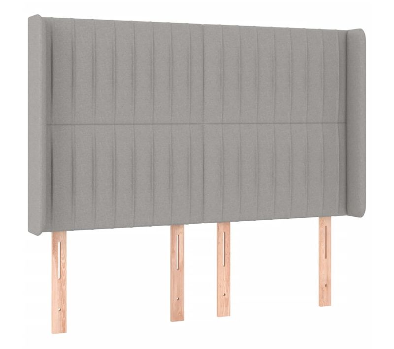 Tête De Lit À LED Gris Clair 147x16x118/128 Cm Tissu