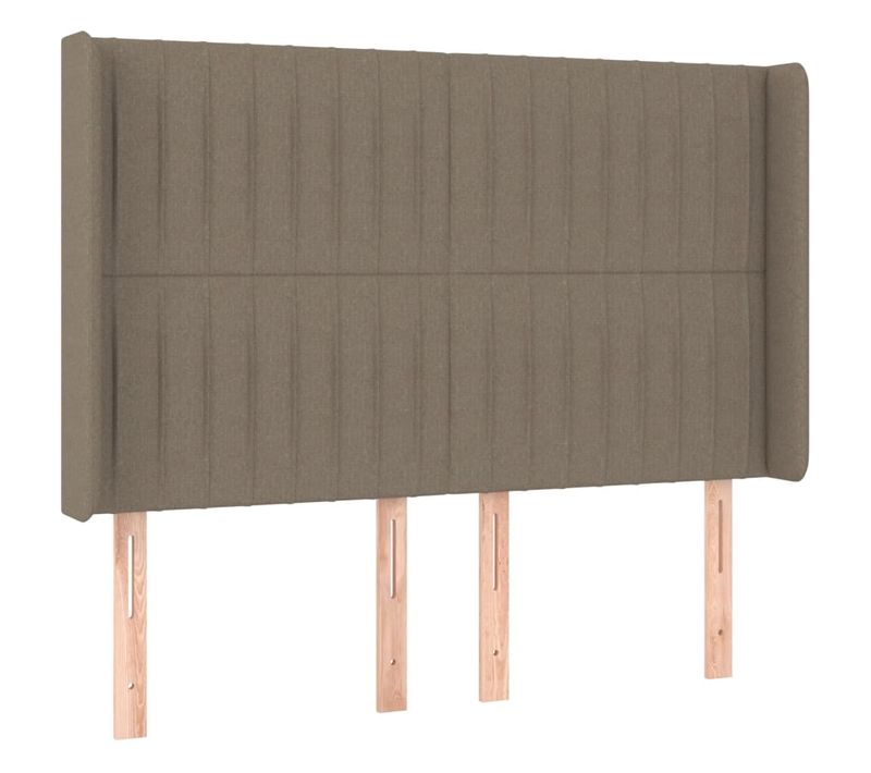 Tête De Lit À LED Taupe 147x16x118/128 Cm Tissu