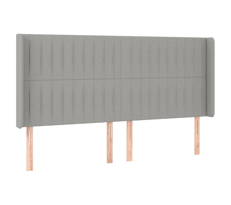 Tête De Lit À LED Gris Clair 203x16x118/128 Cm Tissu