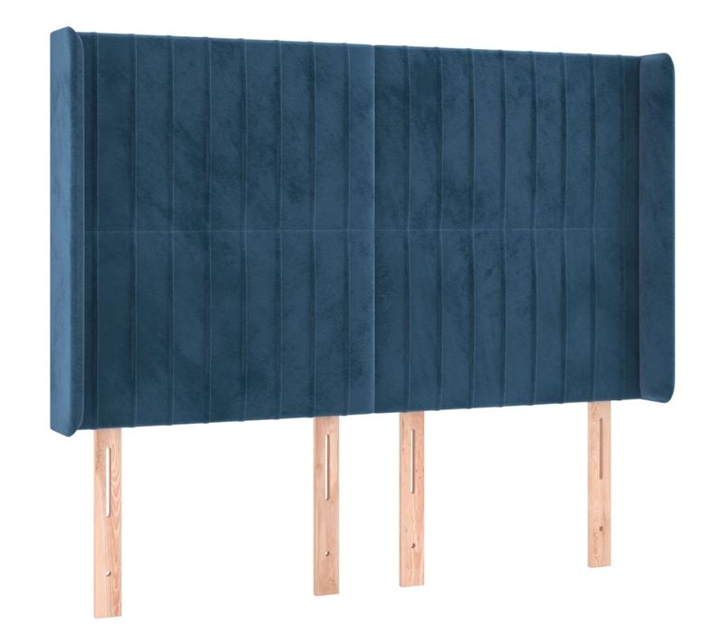 Tête De Lit À LED Bleu Foncé 147x16x118/128 Cm Velours