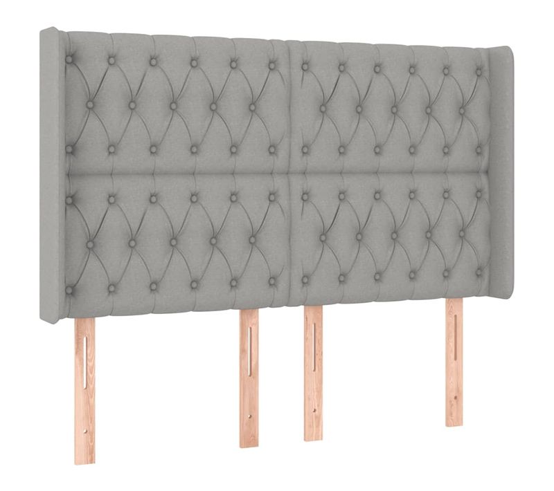 Tête De Lit À LED Gris Clair 147x16x118/128 Cm Tissu