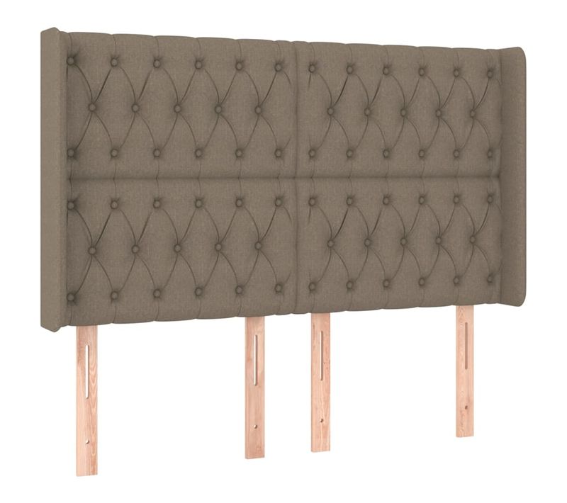 Tête De Lit À LED Taupe 147x16x118/128 Cm Tissu