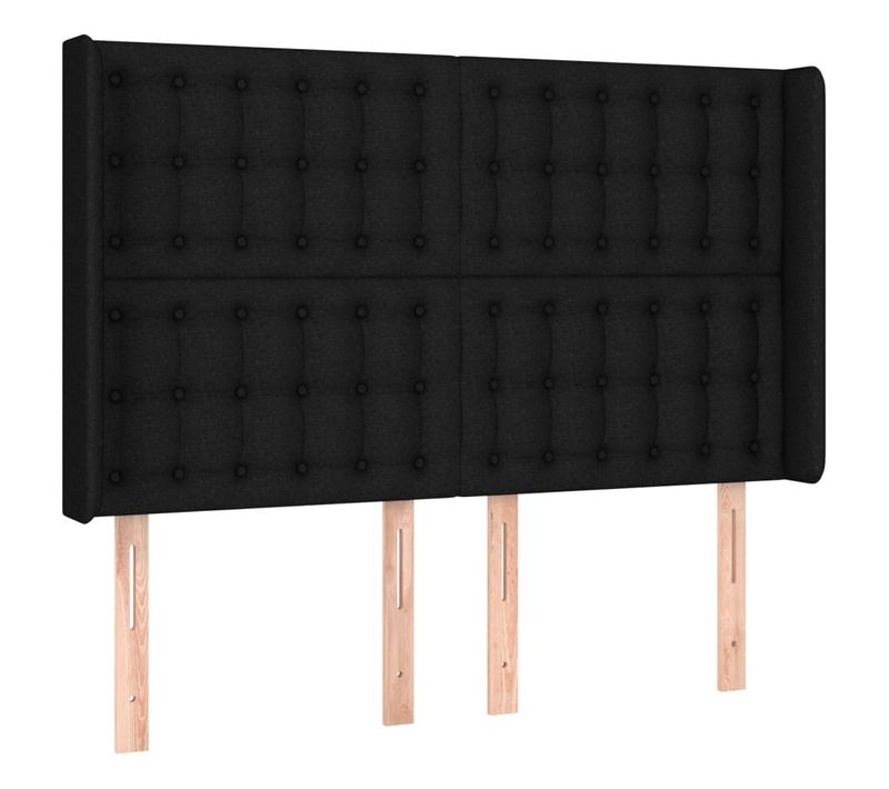 Tête De Lit À LED Noir 147x16x118/128 Cm Tissu