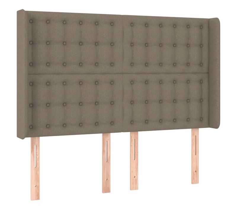 Tête De Lit À LED Taupe 147x16x118/128 Cm Tissu