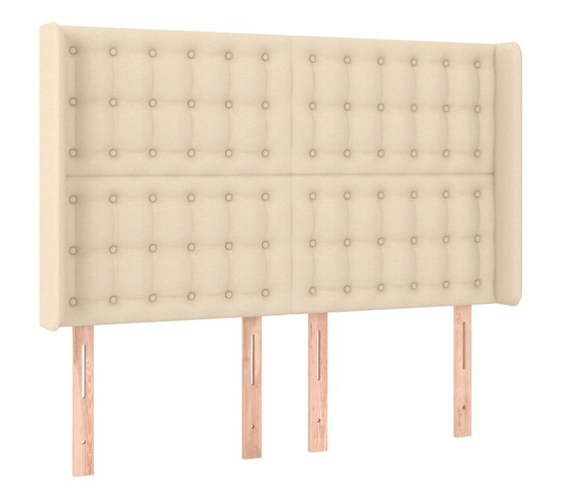 Tête De Lit À LED Crème 147x16x118/128 Cm Tissu