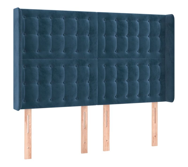 Tête De Lit À LED Bleu Foncé 147x16x118/128 Cm Velours