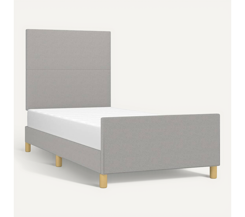 Cadre De Lit Avec Tête De Lit Gris Clair 80x200 Cm Tissu