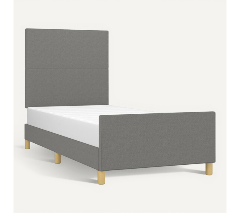 Cadre De Lit Sans Matelas Gris Foncé 80x200 Cm Tissu