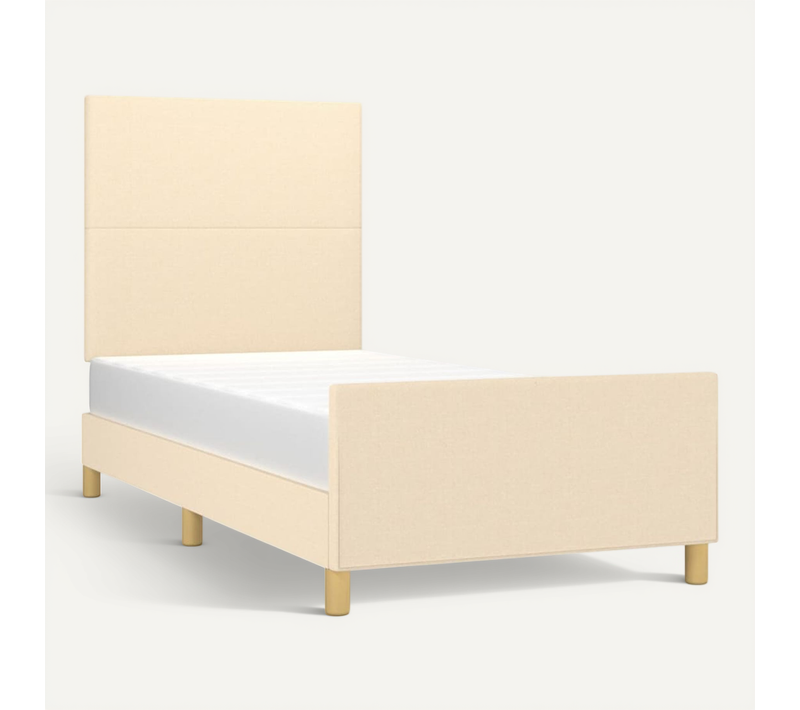 Cadre De Lit Sans Matelas Crème 80x200 Cm Tissu