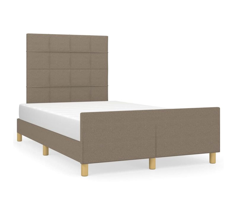 Cadre De Lit Sans Matelas Taupe 120x200 Cm Tissu
