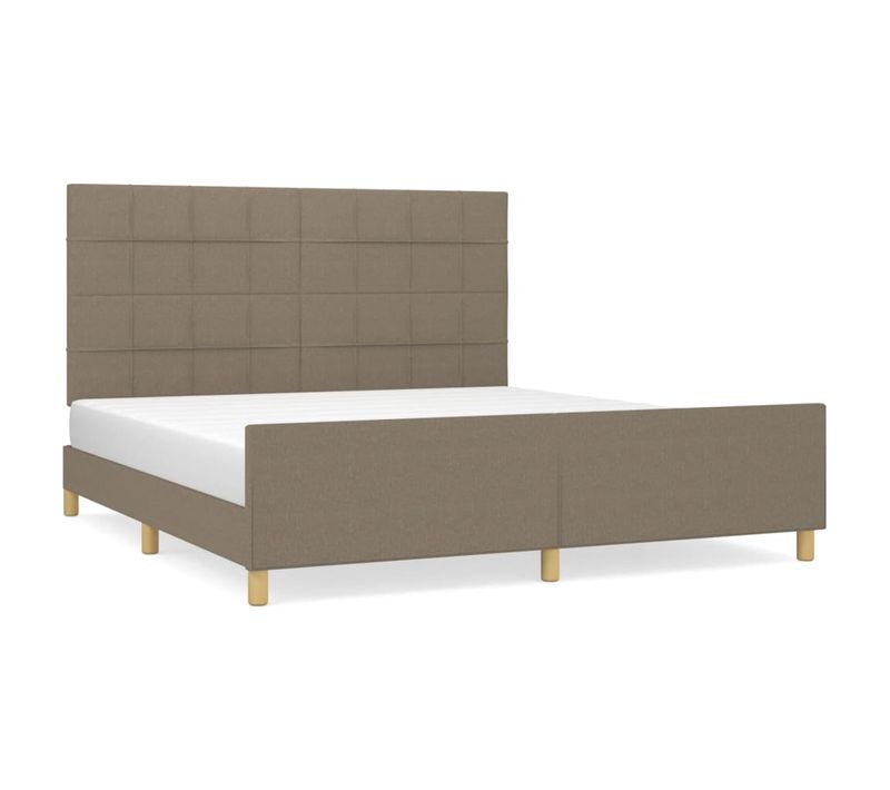 Cadre De Lit Sans Matelas Taupe 180x200 Cm Tissu