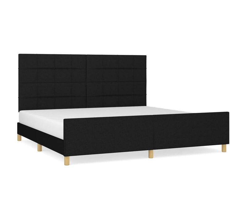 Cadre De Lit Sans Matelas Noir 200x200 Cm Tissu