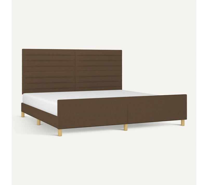Cadre De Lit Sans Matelas Marron Foncé 200x200 Cm Tissu