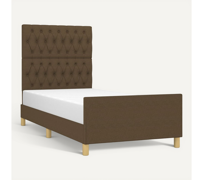 Cadre De Lit Sans Matelas Marron Foncé 90x200 Cm Tissu