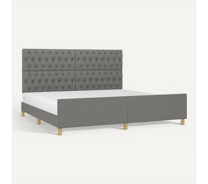 Cadre De Lit Sans Matelas Avec Tête De Lit 200x200 Cm Tissu